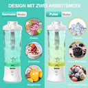 Amicool - Portable Mini Blender with Travel Lid and 6 Stainless Steel Blades