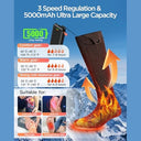 Eventek - Heated Socks for Men & Women, 5000 mAh, 3 Heat Settings, Up to 60°C