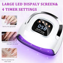 LKE - 220W UV Nail Lamp with 4 Timers, Fast Drying LED Gel Polish Dryer