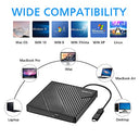 Amicool - Slim Portable External DVD Drive USB 3.0 & USB C, CD/DVD +/-RW