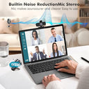 Tomorsi - Full HD 1080P Webcam with Microphone, USB Connectivity, Rotating Tripod