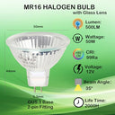 IuulFex - Dimmable MR16 Halogen Light Bulbs 8 Pack, 12V 50W, Warm White 2700K