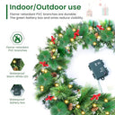 Choign - 2.7m Christmas Garland with 50 LED Lights, Battery Powered, Indoor Decor
