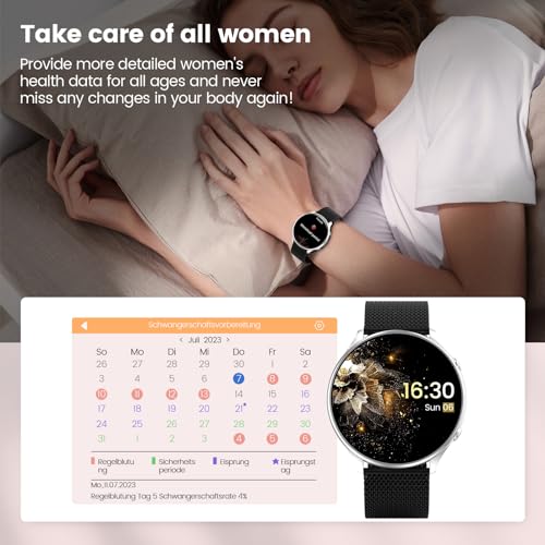 Elfofle - Smart Watch for Women, 1.39" Fitness Tracker, IP67 Waterproof, 120 Sport Modes