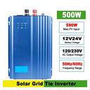 500W Solar Grid Connected Inverter with adjustable battery discharge power and knob terminal.