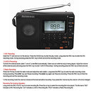 Tivdio - Multiband FM/AM/SW Radio Receiver with REC, Bass Sound, MP3 Player