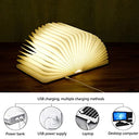 Mobxpar - Wooden Folding Book Lamp, USB Rechargeable, 360° Foldable, LED Mood Lighting