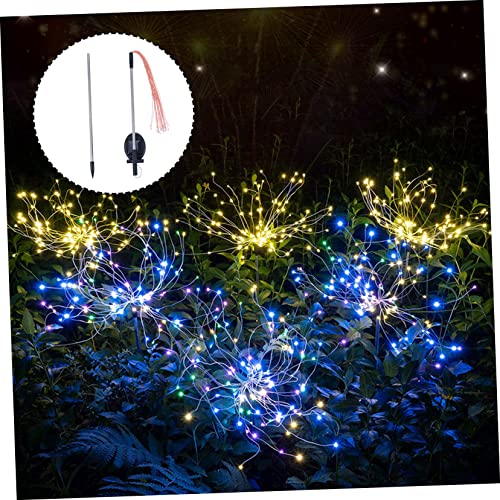 LIOOBO 2pcs Solar Fireworks Lights - LED Outdoor Garden Stake Lights, Decorative Lawn Lamps Powered by Solar Energy for Garden Decoration