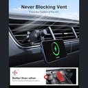 Rorhxia - 15W Qi2 MagSafe Car Mount Charger, Magnetic Holder, No Vent Blockage