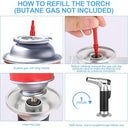 Ctdmj - Refillable Culinary Butane Torch with Double Fire & Adjustable Flame