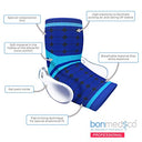 Bonmedico - Elastic Compression Elbow Support for Joint Pain Relief, Unisex, Blue M