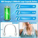 Auokai - 360° Cooling Neck Fan with 2600 mAh Battery, 3 Speed, Portable Design