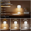 Klighten - 2pcs Dimmable Wireless Table Lamp, IP54 Waterproof, USB-C Rechargeable, 3000K-6000K