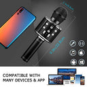 BlueFire - 4 in 1 Karaoke Wireless Microphone with LED Lights, Portable for Kids