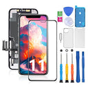 iPhone 11 LCD screen replacement kit with tools and protective case