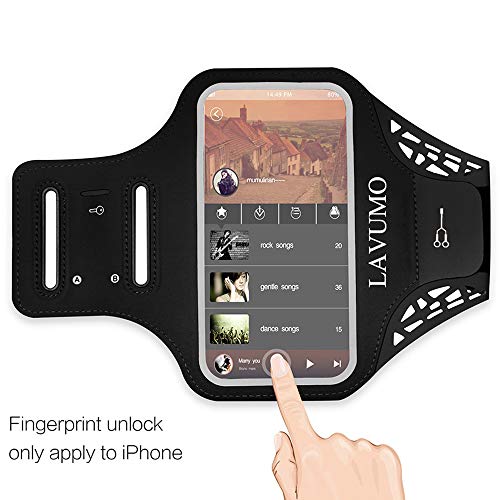 LAVUMO - Running Armband for iPhone SE/6/6s/7/8 with Key Pocket & Reflective Strip