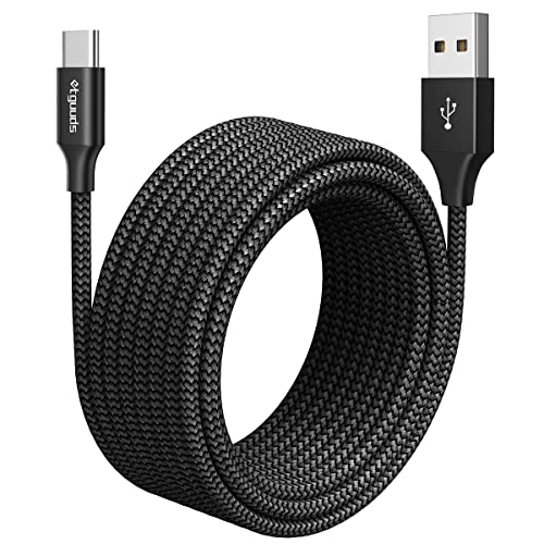 Etguuds - 20ft USB-C Cable, Fast Charging Nylon Braided Type C Charger Cord