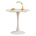 Stylish white round dining table with a diameter of 80cm from GrandCA HOME, suitable for 2-4 people
