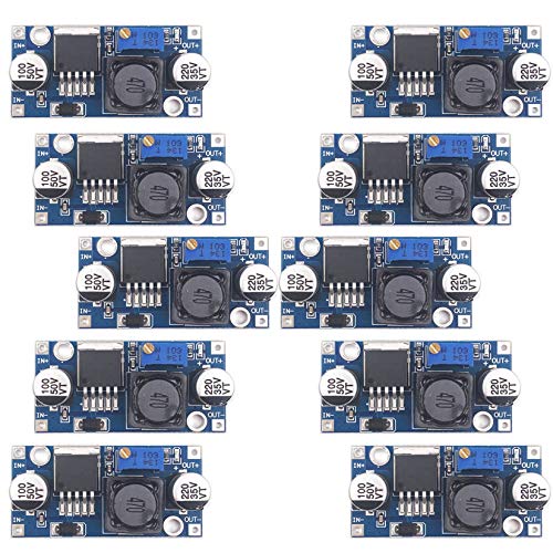 Pack of 10 BULVACK LM2596 DC-DC Buck Converter, Step Down Power Module, DIP Output 1.25V-30V 3A, Color 10, Weight 4.6 oz