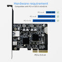 Riitop - USB 3.1 PCIe Card, 10Gbps Speed, 20Pin + Type-E + USB C Adapter