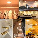 Bawoo - Under Cabinet LED Puck Lights 6 Pack, Remote Control, Dimmable 4000K