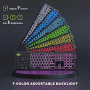 Seenda - Bluetooth Backlit Keyboard, Multi-Device, Rechargeable, 7-Color Illumination
