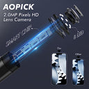 Aopick - 1080P Endoscope Inspection Camera, 8 LED Lights, Waterproof, 32.8FT Cable