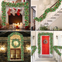 Choign - 2.7m Christmas Garland with 50 LED Lights, Battery Powered, Indoor Decor