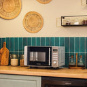 Cecotec - 20L Flatbed Stainless Steel Microwave, 700W, 5 Cooking Levels, Halogen Grill