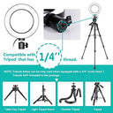 Oebld - Dimmable 10" Ring Light with 3 Modes & 10 Brightness Levels for Streaming