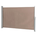 Vasitelan retractable side awning with aluminum frame and coffee-colored polyester fabric