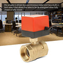 Walfront - DC 12V Motorized Brass Ball Valve, G1-1/2 DN40, 1.6MPa for AC & Plumbing