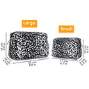 Narwey - Cute Cheetah Makeup Bag with Compartments for Travel & Toiletries