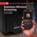 Pyle - Bluetooth Karaoke PA Speaker with Wireless Mic, Rechargeable Battery, USB/SD Reader
