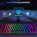 Tecurs Mechanical Gaming Keyboard 60% Qwertz For Pc & Ps5 - Compact & Ergonomic