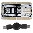 E-Table - LD09 White/Black Laptop Table with Cooling Fans, Mouse Pad & Cup Holder