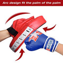 Supzeof - Genuine Leather Boxing Gloves & Curved Focus Pads for Training