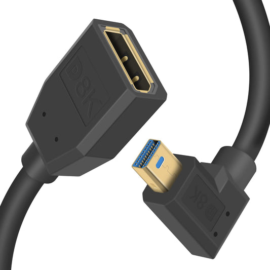 Duttek - 90 Degree Mini Displayport To Displayport Cable 0.3m