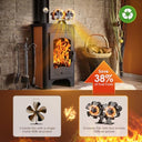 Do-Electr - 10-Blade Heat Powered Fireplace Fan with Thermometer, Quiet & Efficient