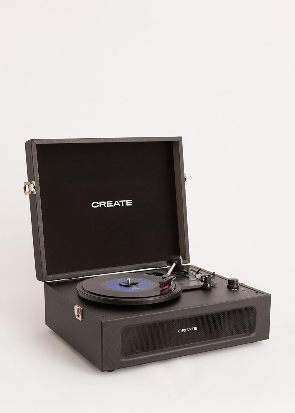 CREATE Retro Record Player, Black, Medium