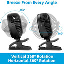 Benpen - Portable Clip Table Fan with 2200 mAh Battery, Lightweight Design