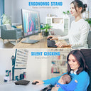 TedGem - Wireless Ergonomic Keyboard & Mouse Set, 2.4G, 105 Keys for PC & Mac