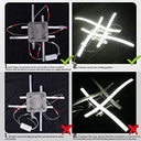 Himgor - 4-Light Modern LED Ceiling Light, Curved Design, Remote Control, Dimmable 2700K-6000K