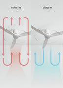 CREATE Wind Calm Slim Light Ceiling Fan with white housing, wooden blades, and integrated LED lighting