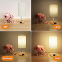 Suright - Touch Control Bedside Lamp, 3-Way Dimmable, USB A+C Ports, Linen Shade
