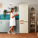 Cecotec - Retro 2-Door Combination Refrigerator, 300L, Temperature Control, Chrome Handle