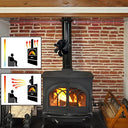 Rinobels - 6 Blades Heat Powered Wood Stove Fan, Low Noise, Eco-Friendly Design