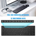 TedGem - Wireless Ergonomic Keyboard & Mouse Set, 2.4G, 105 Keys for PC & Mac
