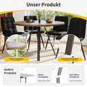 dowowdo 80 x 80 cm Square Dining Table with Walnut Look and Metal Frame