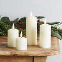 Lights4fun - Set of 4 TruGlow® LED Real Wax Candles with Timer, Warm White Flame